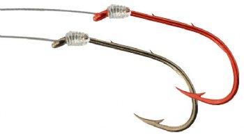 Snelled hooks used on live-aboard fishing safaris Snelled hooks used on live-aboard fishing safaris